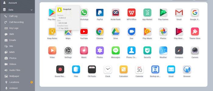 list of installed apps